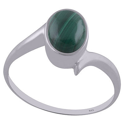 Alluring Shank Around Malachite Oval Shape 925 Sterling Solid Silver Ring - R3402577-10