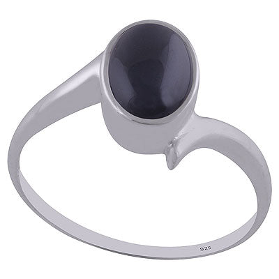Alluring Shank Around Black Onyx Oval Shape 925 Sterling Solid Silver Ring - R3402577-15