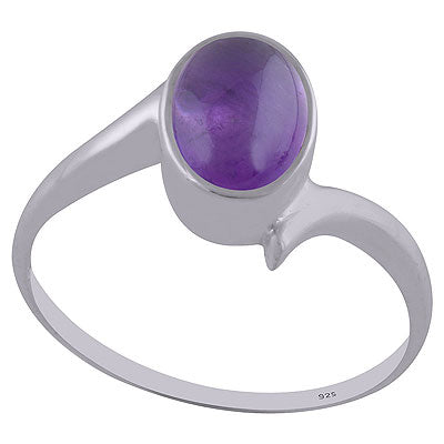 Alluring Shank Around Amethyst Oval Shape 925 Sterling Solid Silver Ring - R3402577-3