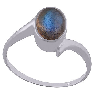 Alluring Shank Around Labradorite Oval Shape 925 Sterling Solid Silver Ring - R3402577-5