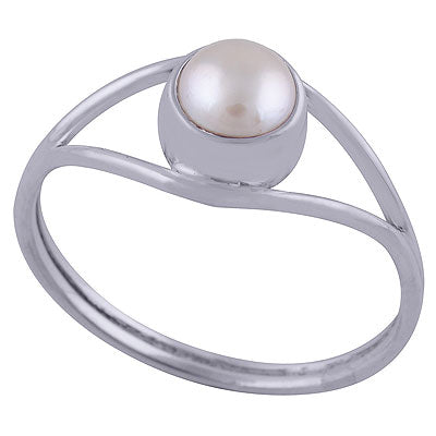 Gorgeous Split Shank Pearl Round Shape 925 Sterling Solid Silver Ring - R3402597-28