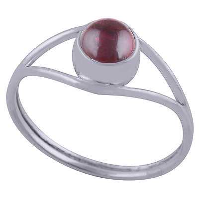 Gorgeous Split Shank Garnet Round Shape 925 Sterling Solid Silver Ring - R3402597-4