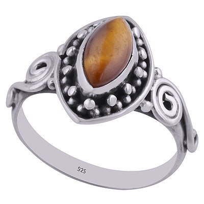 Tiger's Eye 925 Sterling Silver Ring - R3402607-21