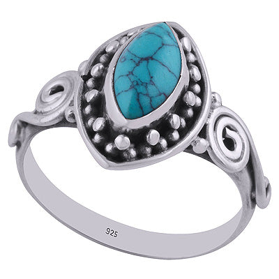 Turquoise 925 Sterling Silver Ring - R3402607-5