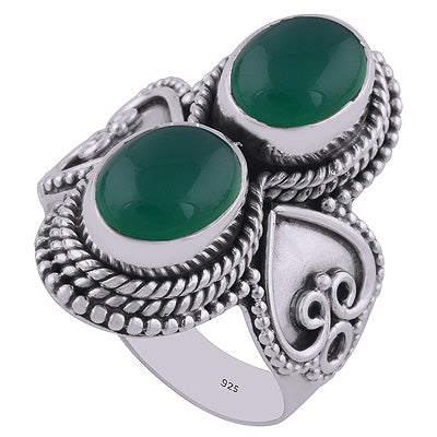 Green Onyx 925 Sterling Silver Ring - R3402622-19