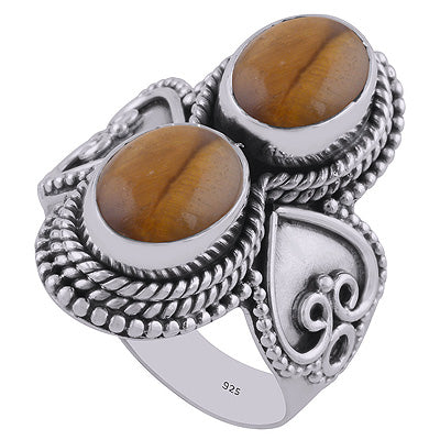 Tiger's Eye 925 Sterling Silver Ring - R3402622-21
