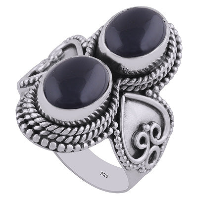 Black Onyx 925 Sterling Silver Ring - R3402622-28