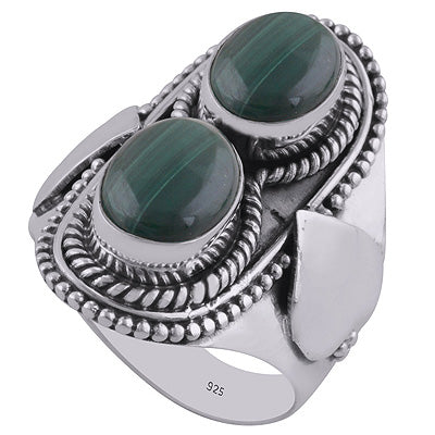 Malachite 925 Sterling Silver Ring - R3402623-24