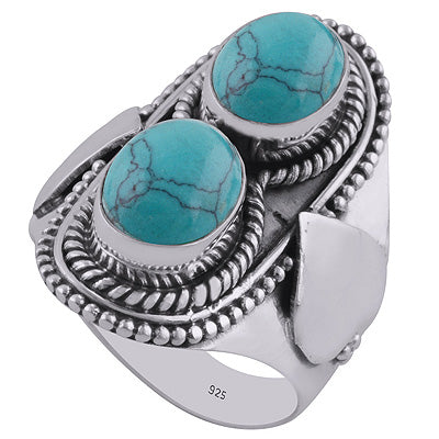 Turquoise 925 Sterling Silver Ring - R3402623-7
