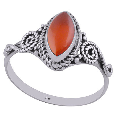 Alluring Handwork Around Carnelian Marquise Shape 925 Sterling Solid Silver Ring - R3402653-17