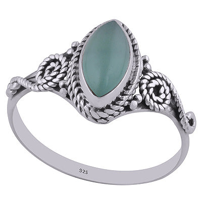 Alluring Handwork Around Aqua Chalcedony Marquise Shape 925 Sterling Solid Silver Ring - R3402653-36