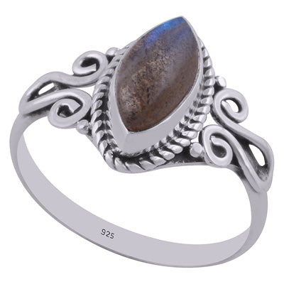 Beautiful Handwork Around Labradorite Marquise Shape 925 Sterling Solid Silver Ring - R3402654-11