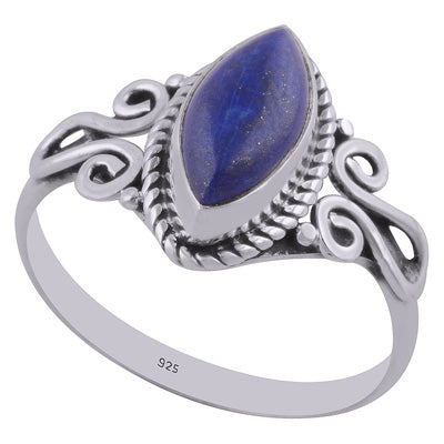 Beautiful Handwork Around Lapis Marquise Shape 925 Sterling Solid Silver Ring - R3402654-13