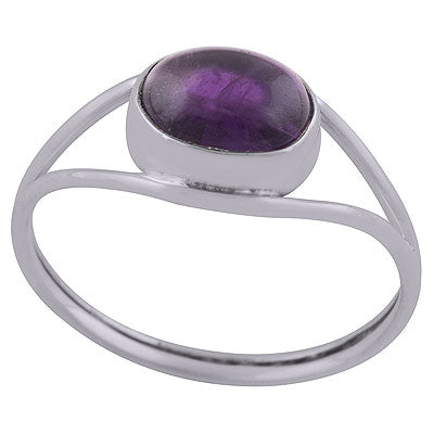 Stunning Split Shank Around Amethyst Oval Shape 925 Sterling Solid Silver Ring - R3402658-1