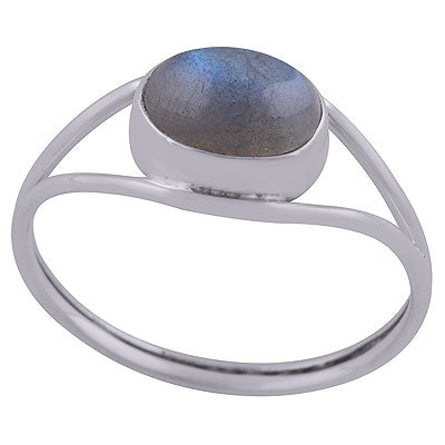 Stunning Split Shank Around Labradorite Oval Shape 925 Sterling Solid Silver Ring - R3402658-15