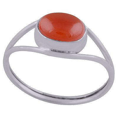 Stunning Split Shank Around Carnelian Oval Shape 925 Sterling Solid Silver Ring - R3402658-25