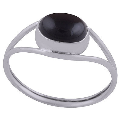 Stunning Split Shank Around Black Onyx Oval Shape 925 Sterling Solid Silver Ring - R3402658-37