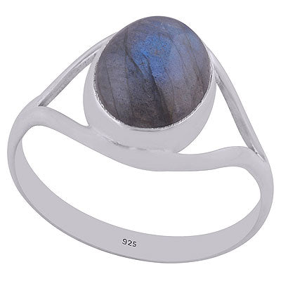 Gorgeous Split Shank Labradorite Oval Shape 925 Sterling Solid Silver Ring - R3402670-17