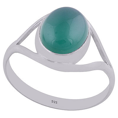 Gorgeous Split Shank Green Onyx Oval Shape 925 Sterling Solid Silver Ring - R3402670-25