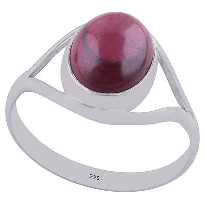 Gorgeous Split Shank Garnet Oval Shape 925 Sterling Solid Silver Ring - R3402670-5