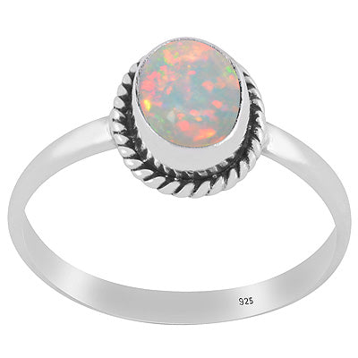 Authentic Wire Work Around Ethiopian Opal Oval Shape 925 Sterling Solid Silver Ring - R3402674-22