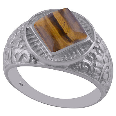Tiger's Eye 925 Sterling Silver Ring - R3402676-22