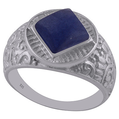 Blue Corundum 925 Sterling Silver Ring - R3402676-30