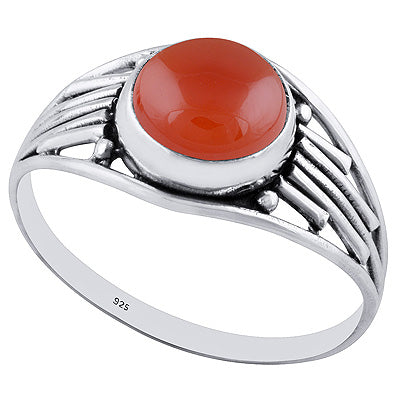 Unique Wirework Carnelian Round Shape 925 Sterling Solid Silver Rings - R3402679-15