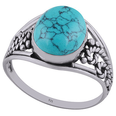 Turquoise 925 Sterling Silver Ring - R3402682-7
