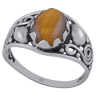 Tiger's Eye 925 Sterling Silver Ring - R3402690-17