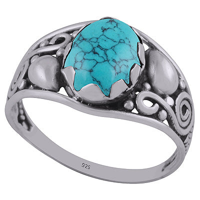 Turquoise 925 Sterling Silver Ring - R3402690-6