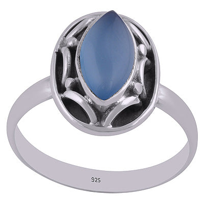 Blue Chalcedony 925 Sterling Silver Ring - R3402723-10