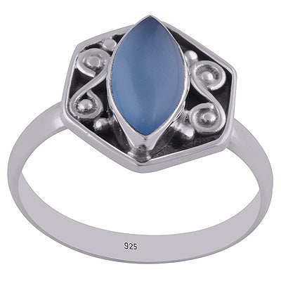 Blue Chalcedony 925 Sterling Silver Ring - R3402727-10