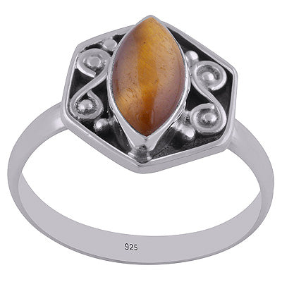 Tiger's Eye 925 Sterling Silver Ring - R3402727-7