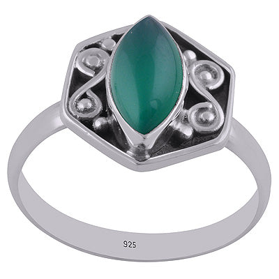 Green Onyx 925 Sterling Silver Ring - R3402727-8