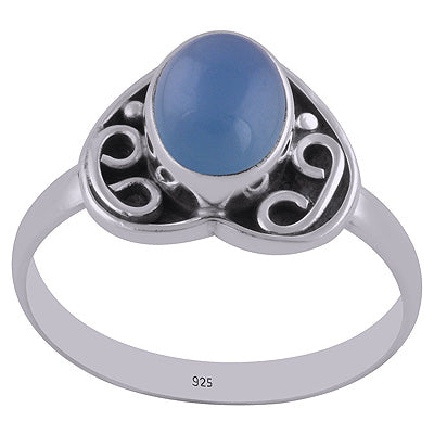 Blue Chalcedony 925 Sterling Silver Ring - R3402728-10
