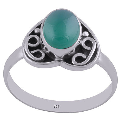 Green Onyx 925 Sterling Silver Ring - R3402728-9
