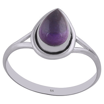 Stunning Split Shank Around Amethyst Pear Shape 925 Sterling Solid Silver Ring - R3402750-21