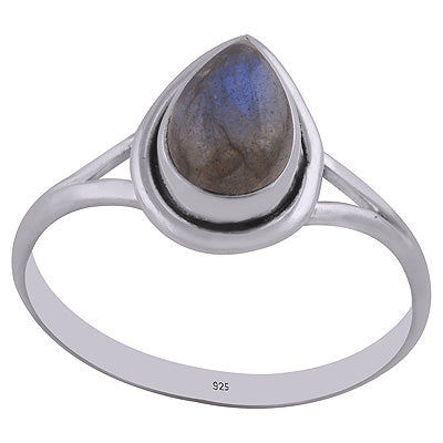 Stunning Split Shank Around Labradorite Pear Shape 925 Sterling Solid Silver Ring - R3402750-32