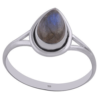 Stunning Split Shank Around Labradorite Pear Shape 925 Sterling Solid Silver Ring - R3402750-5
