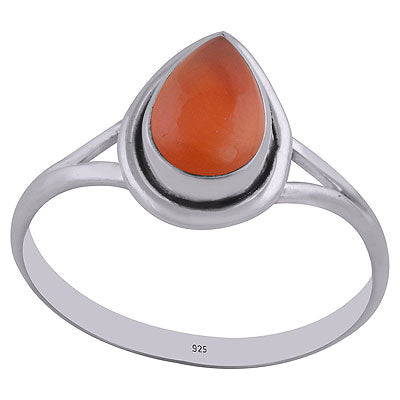 Stunning Split Shank Around Carnelian Pear Shape 925 Sterling Solid Silver Ring - R3402750-7