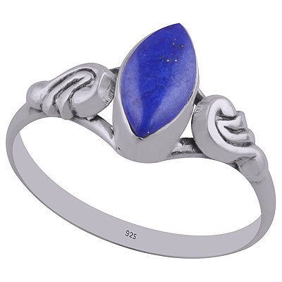 Alluring Handwork Around Lapis Marquise Shape 925 Sterling Solid Silver Ring - R3402751-11