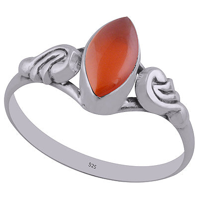 Alluring Handwork Around Carnelian Marquise Shape 925 Sterling Solid Silver Ring - R3402751-12