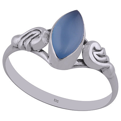 Alluring Handwork Around Blue Chalcedony Marquise Shape 925 Sterling Solid Silver Ring - R3402751-14