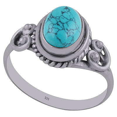 Turquoise 925 Sterling Silver Ring - R3402758-3