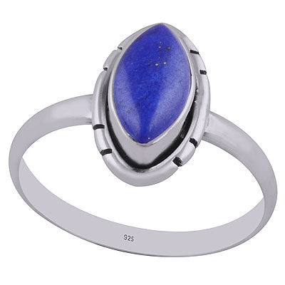 Beautiful Unique Setting Around Lapis Marquise Shape 925 Sterling Solid Silver Ring - R3402759-10