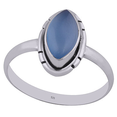 Beautiful Unique Setting Around Blue Chalcedony Marquise Shape 925 Sterling Solid Silver Ring - R3402759-13