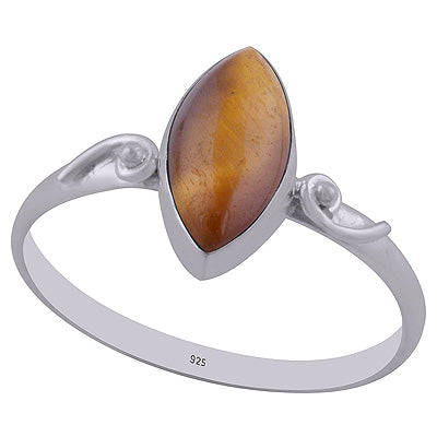 Gorgeous Rawa Around Tiger's Eye Marquise Shape 925 Sterling Solid Silver Ring - R3402763-12