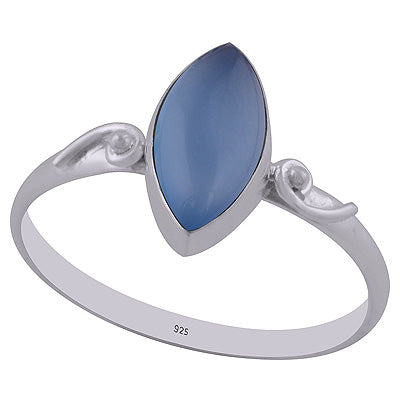 Gorgeous Rawa Around Blue Chalcedony Marquise Shape 925 Sterling Solid Silver Ring - R3402763-13
