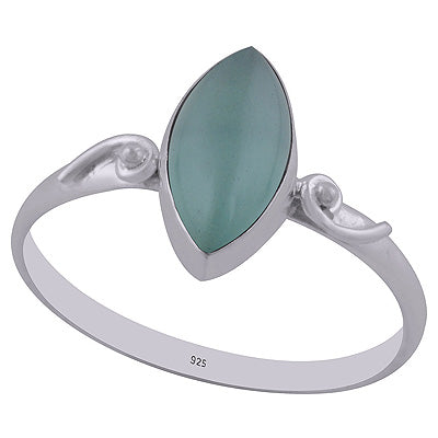 Gorgeous Rawa Around Aqua Chalcedony Marquise Shape 925 Sterling Solid Silver Ring - R3402763-14